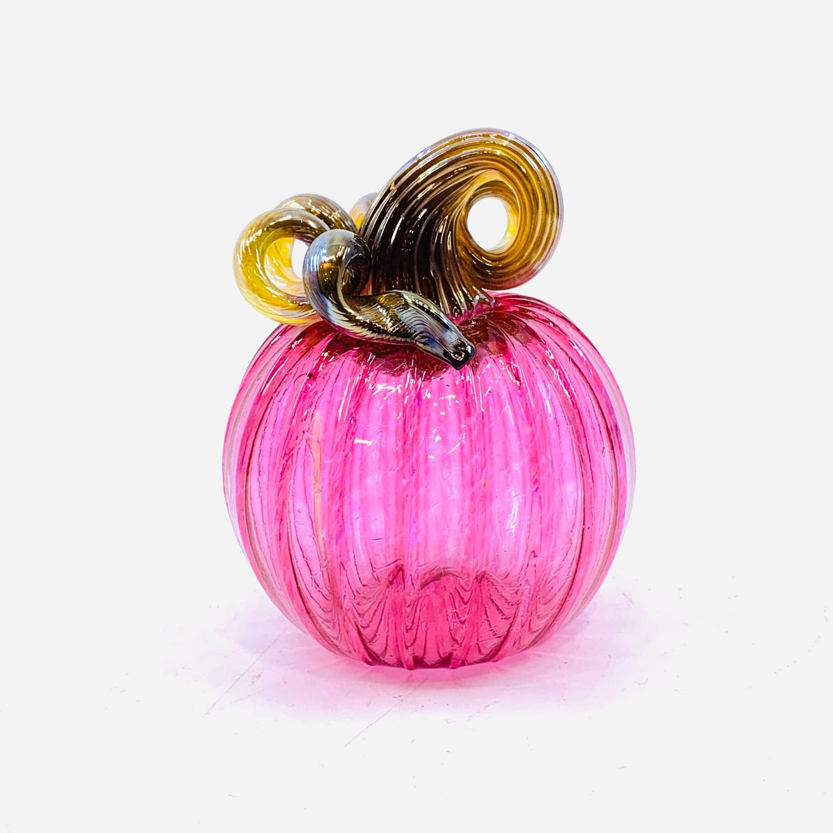 October Birthstone Pumpkin, Tourmaline Pumpkin Luke Adams Glass Blowing Studio 