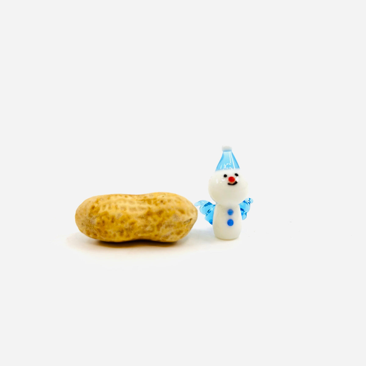 Tiny Christmas Figurine - The Smallest Snowmen Miniature Alex Blue Angel 