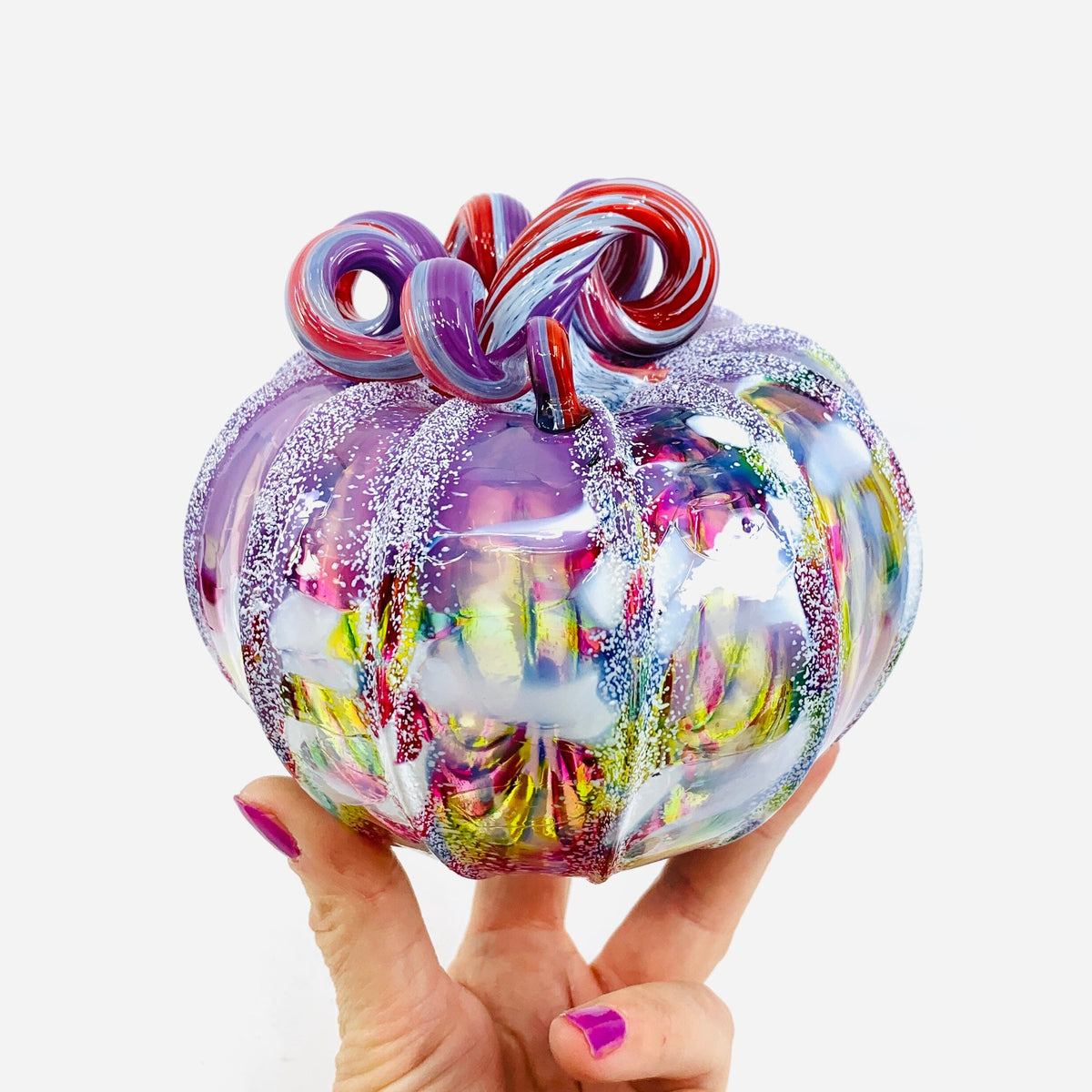 Daily Pumpkin 2850 Color-Twist Stem Squat Gabby Luke Adams Glass Blowing Studio 