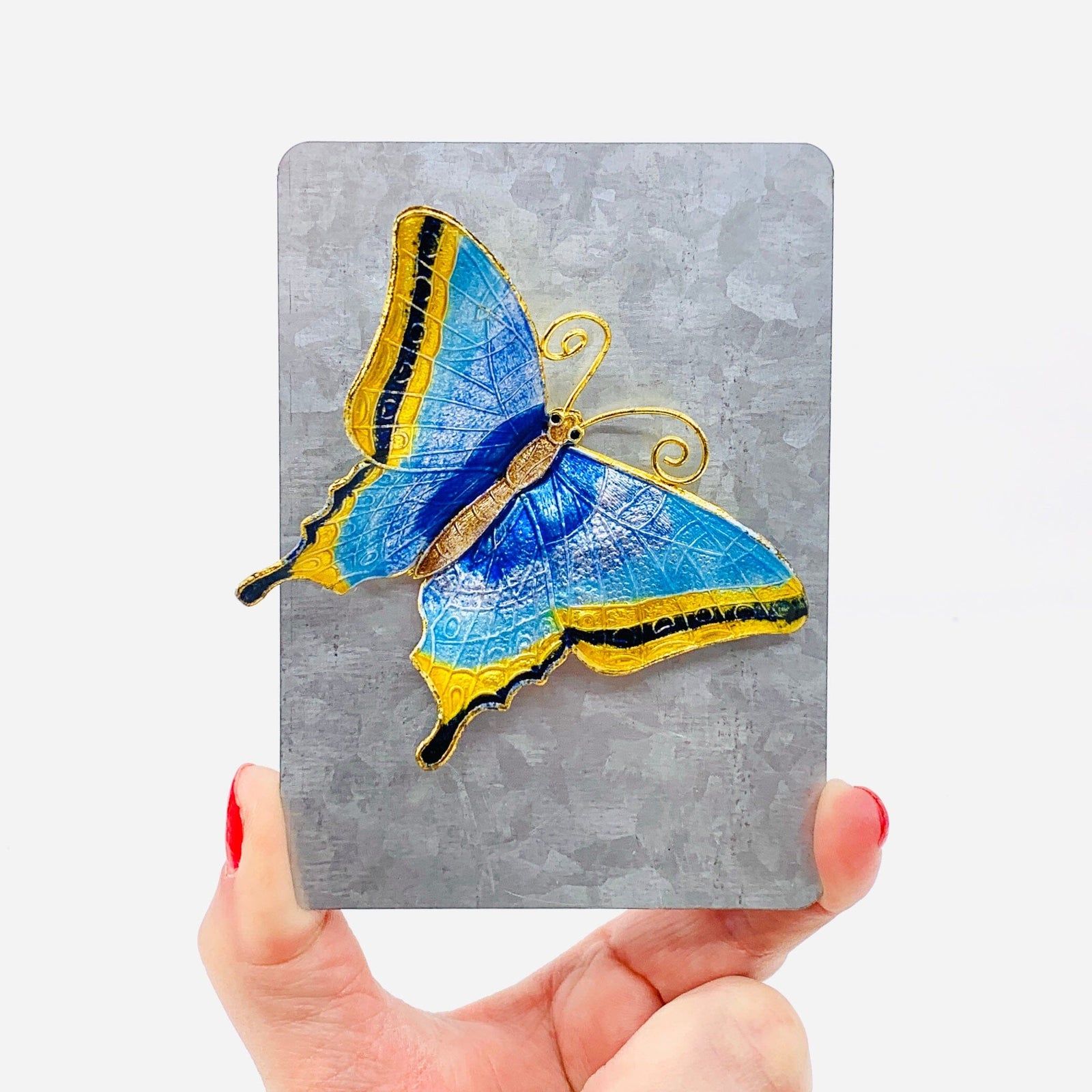 Pewter Enameled Butterfly Magnets -11 Decor Kubla Craft 