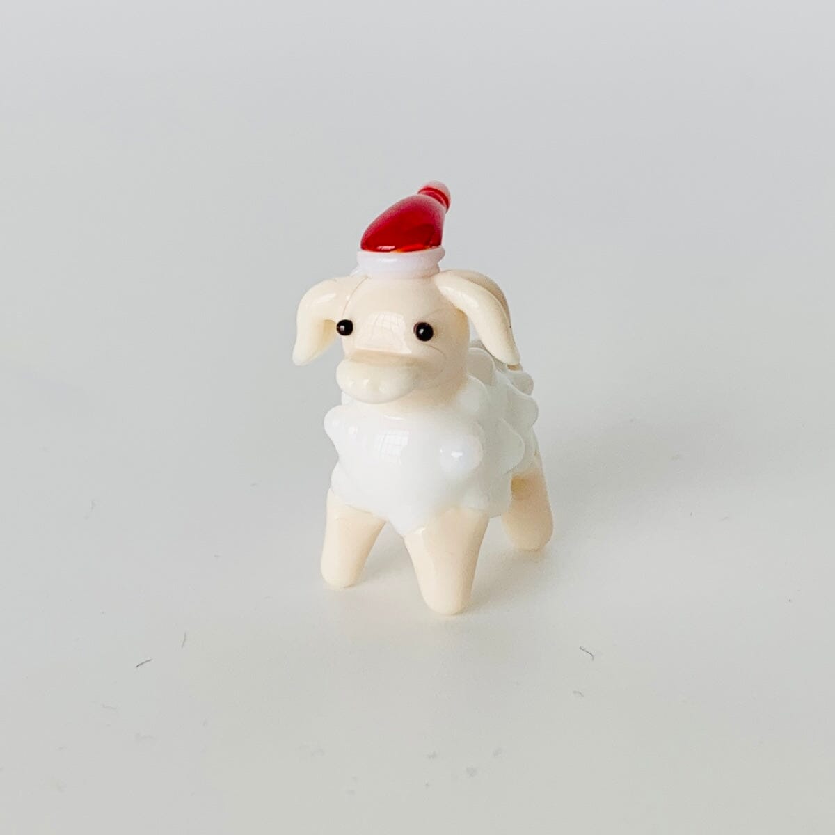 Tiny Glass Santa Lamb Miniature GANZ 