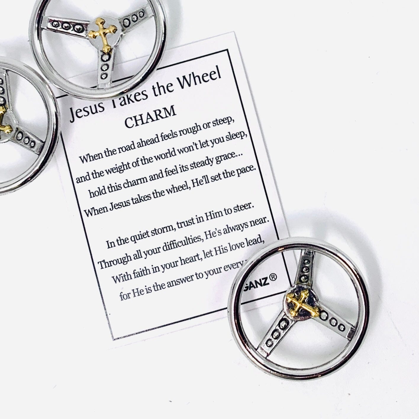 Jesus Take the Wheel Charm - PT70 Miniature GANZ 