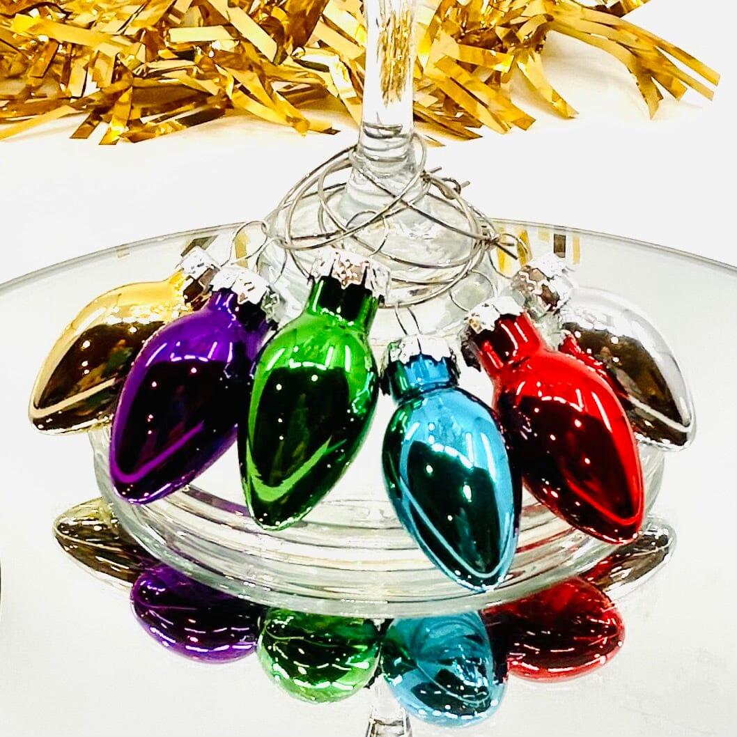 Vintage Bulb Wine Charms Creative Co-Op 