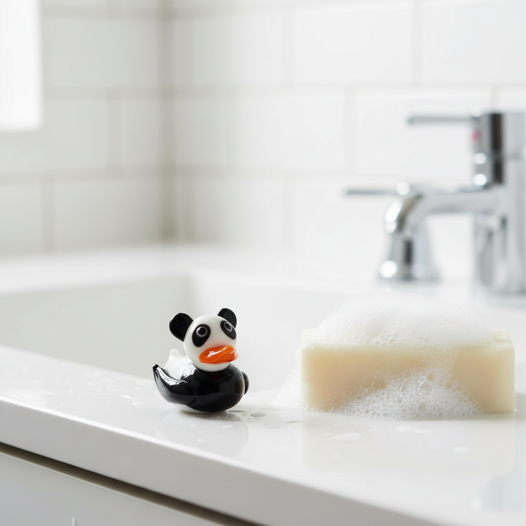 Panda - Mini Glass Rubber Duck