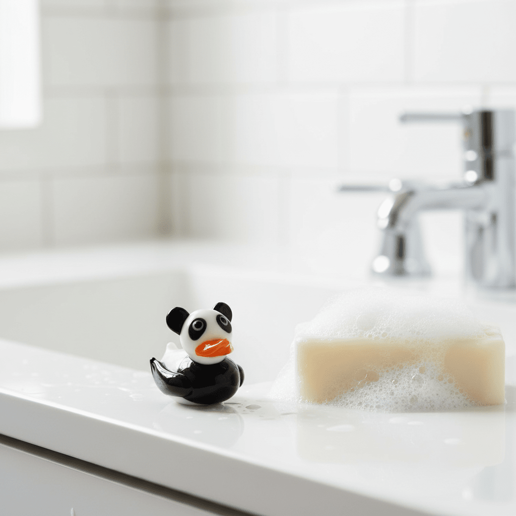 Panda - Mini Glass Rubber Duck Miniature Alex 