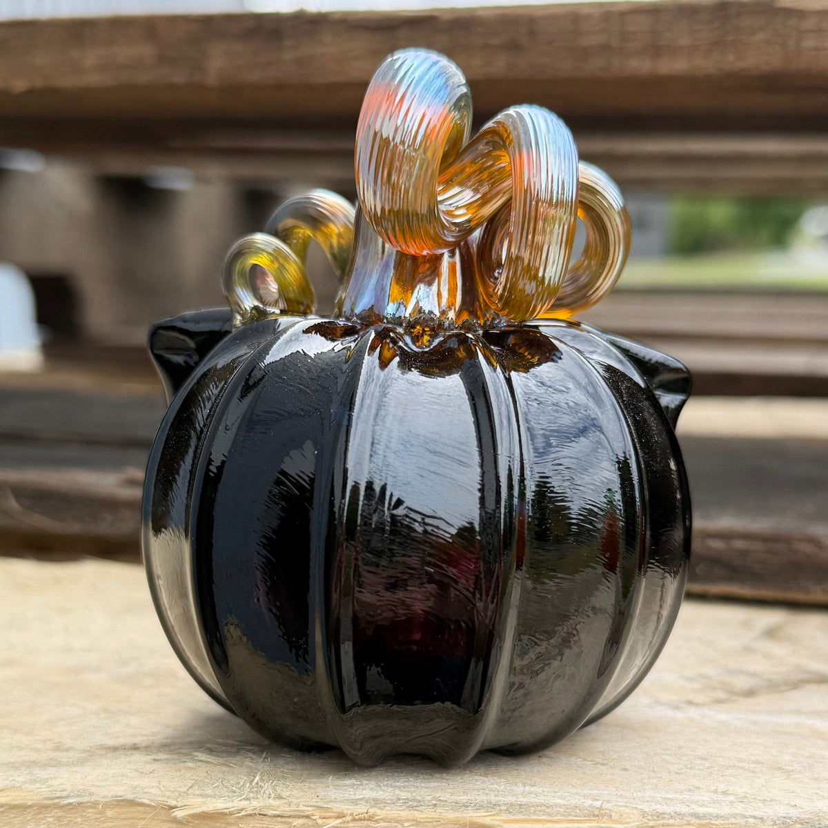 Black Cat-kin Pumpkin Inspo Luke Adams Glass Blowing Studio 