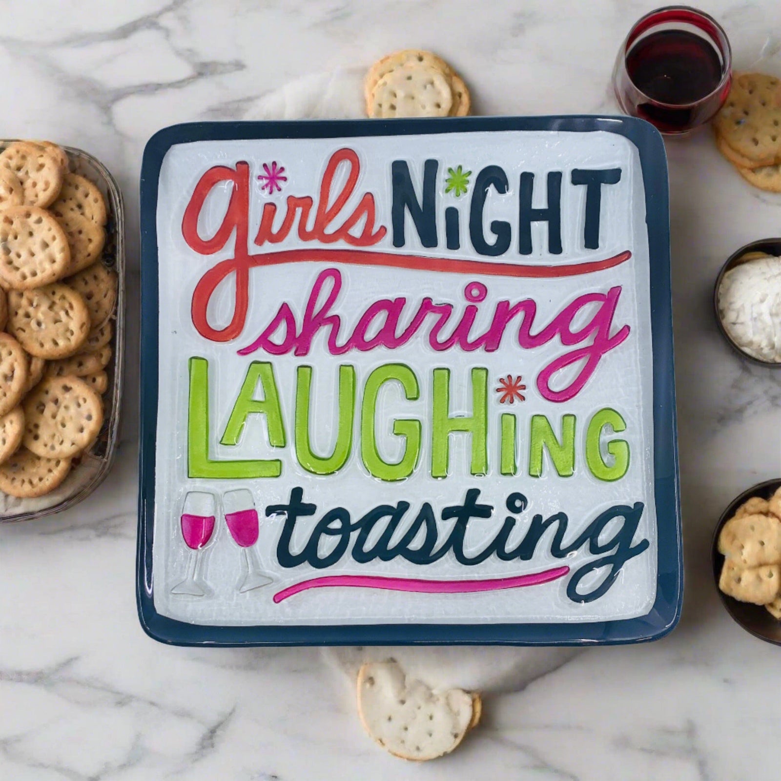 Glass Fusion Plate, Girls Night 4 Demdaco 