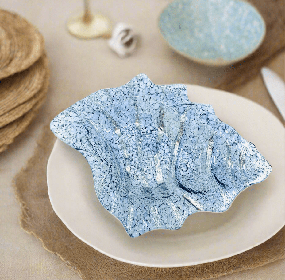 Glass Fusion Platter, Conch Shell 42 Decor Chesapeake Bay 