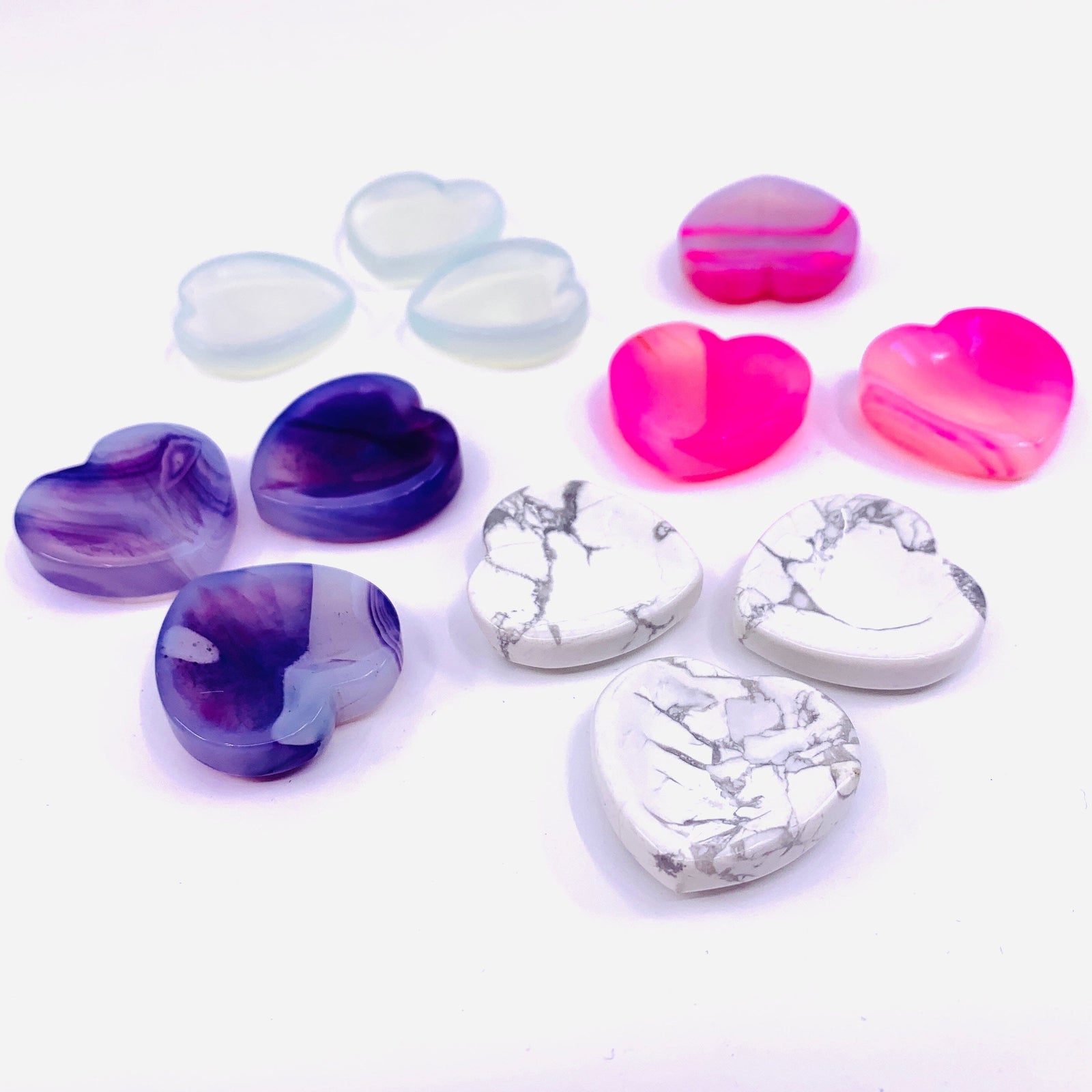 Small Heart Worry Stone - Opalite Decor - 