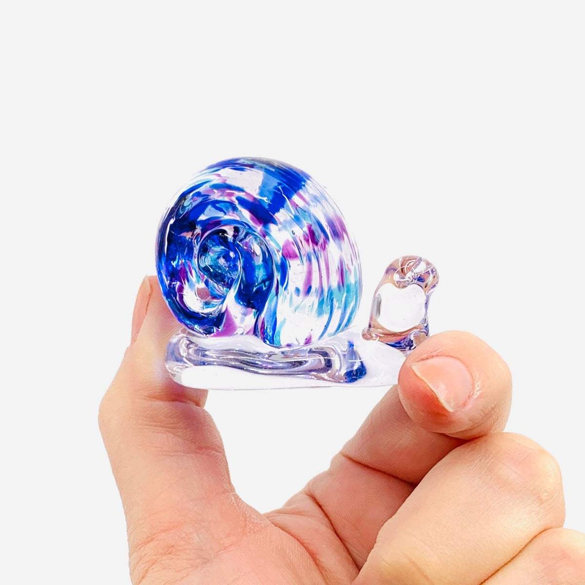 Glass Snail, Periwinkle Miniature Henrietta Glass 