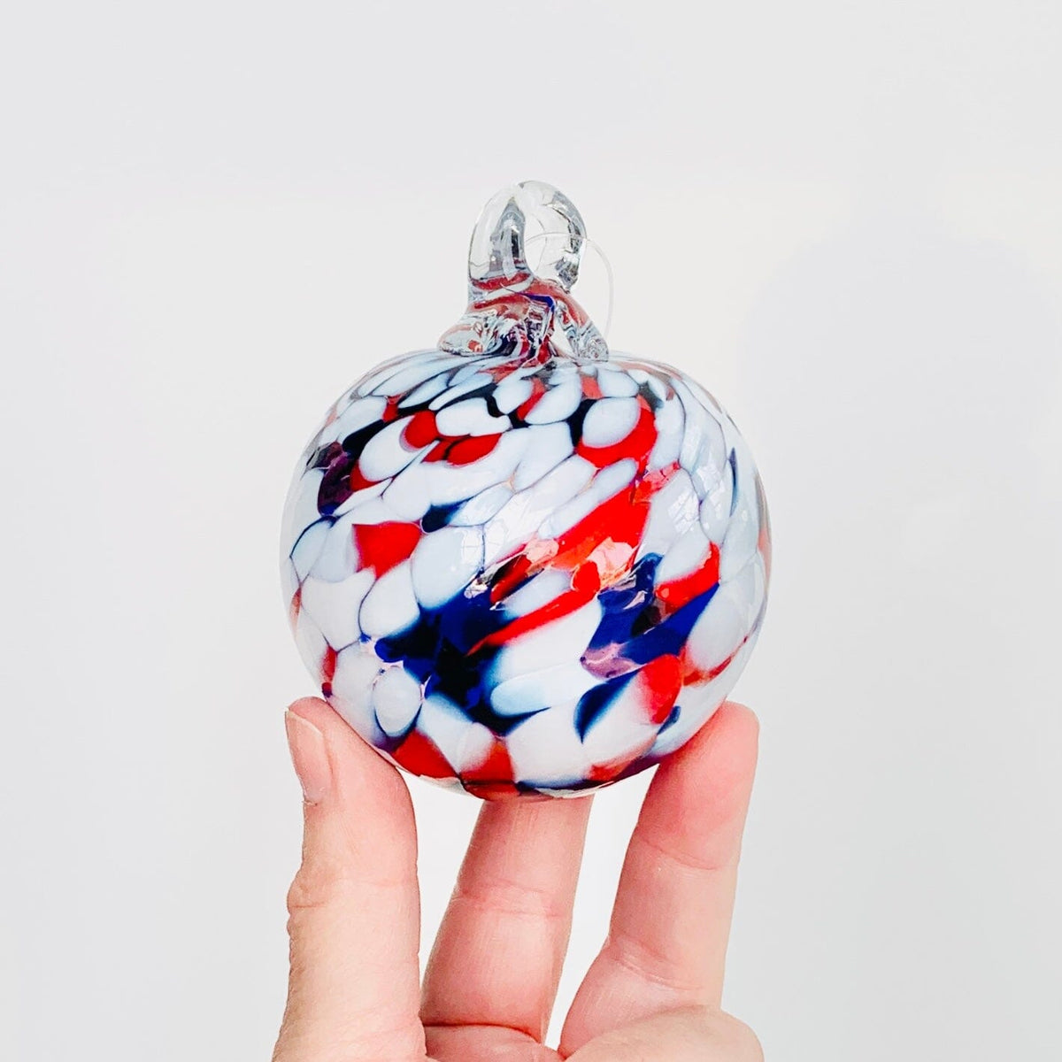 Ornament, Red White and Blue Ornament Luke Adams Glass Blowing Studio 