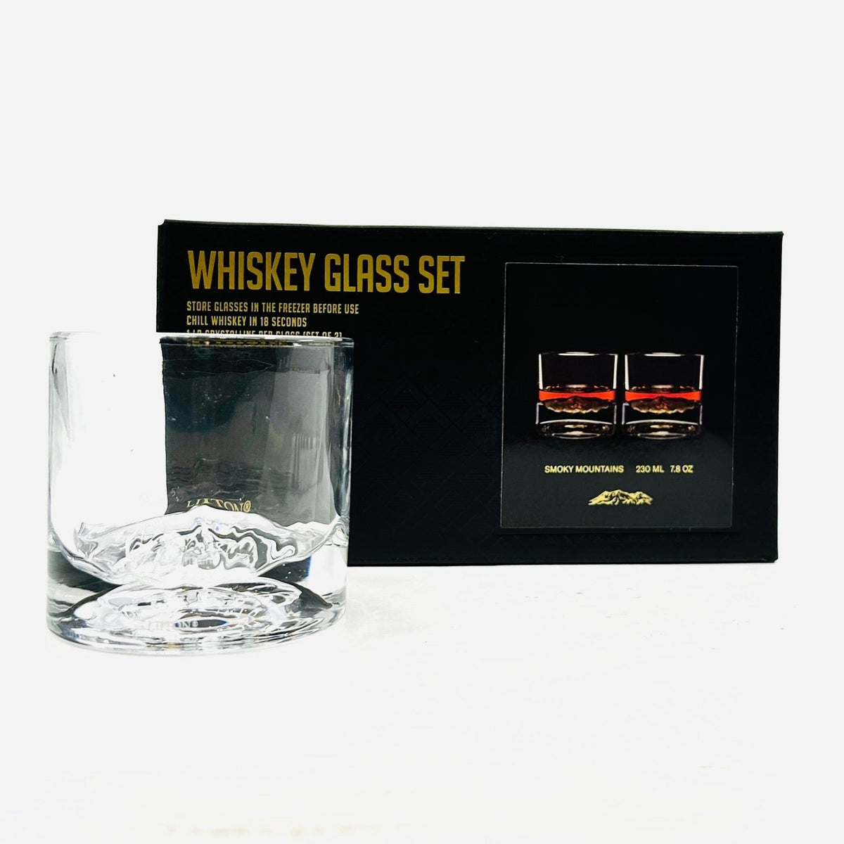 Smoky Mountain Whiskey Glass Set of 2 Decor DKK Brands 
