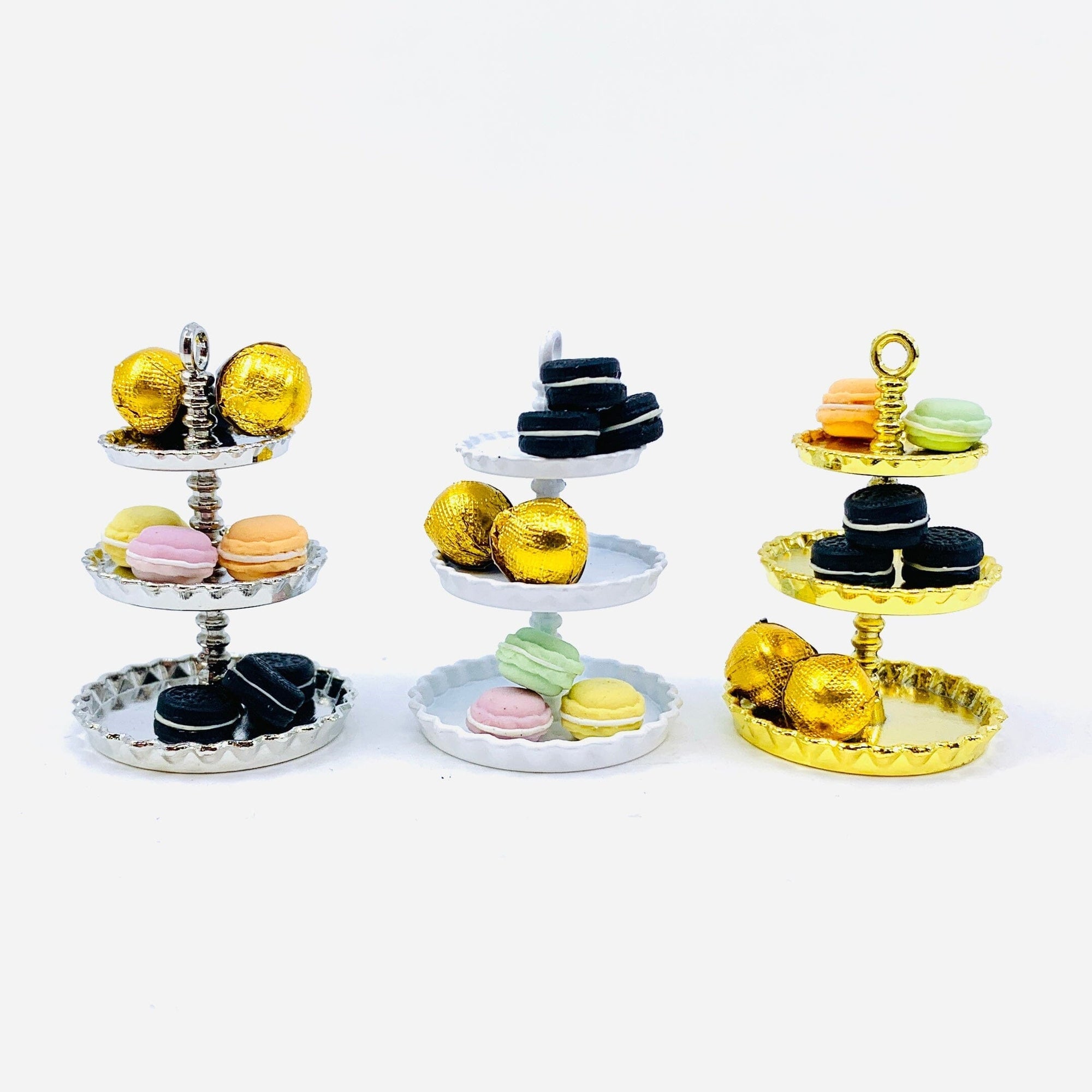 Tiniest Afternoon Tea Serving Stand, Gold Miniature - 