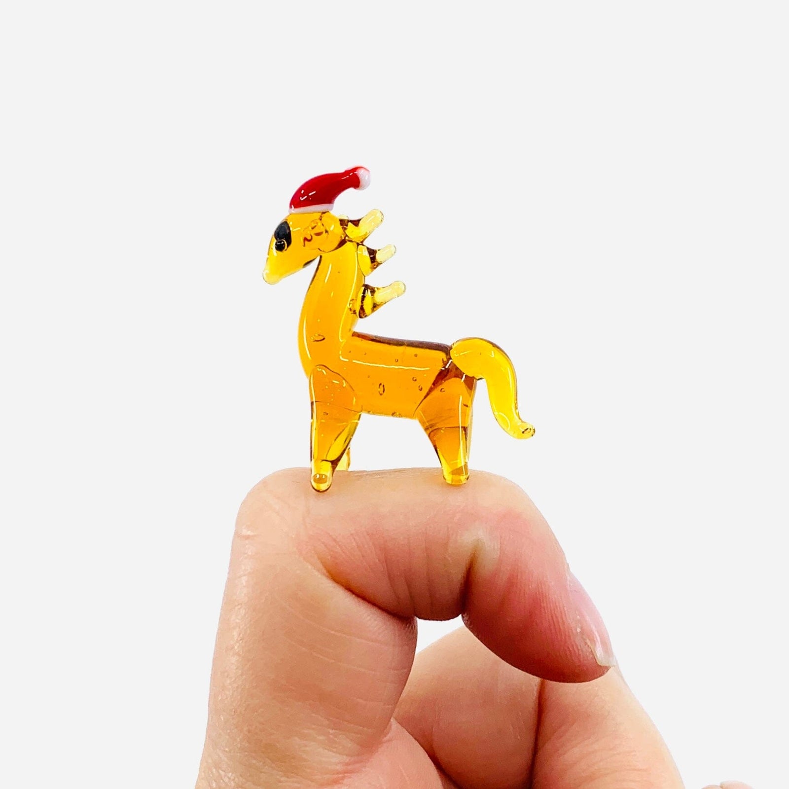 Tiny Glass Santa Pony Miniature GANZ 