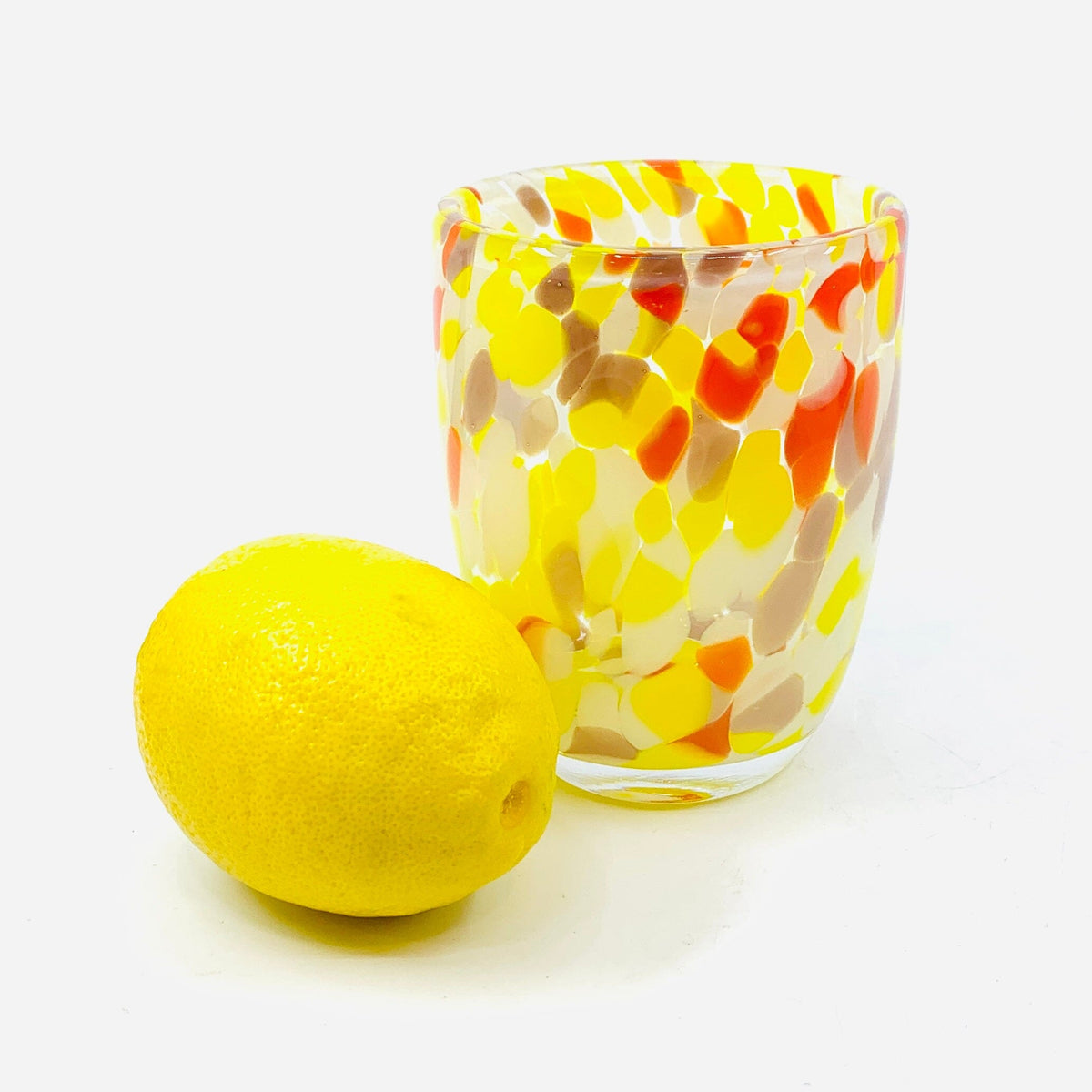 Spotted Glass Tumbler, Yellow Decor One Hundred 80 Degrees 