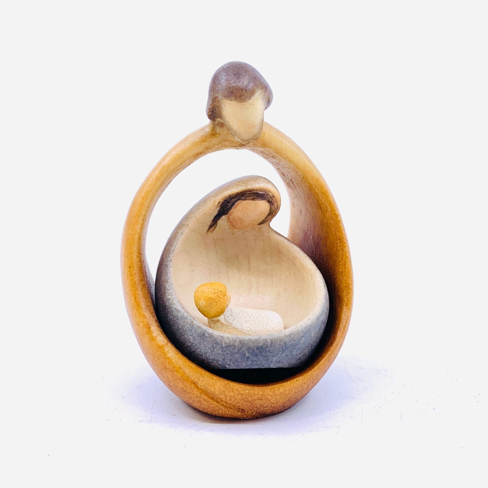 Wood Sculpted Nativity Set Modern Style, White Cloth 11 Dolfi 