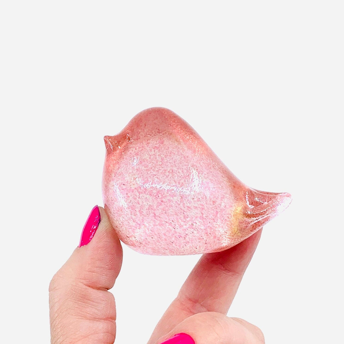 Little Glass Bird, Pink Miniature Henrietta Glass 