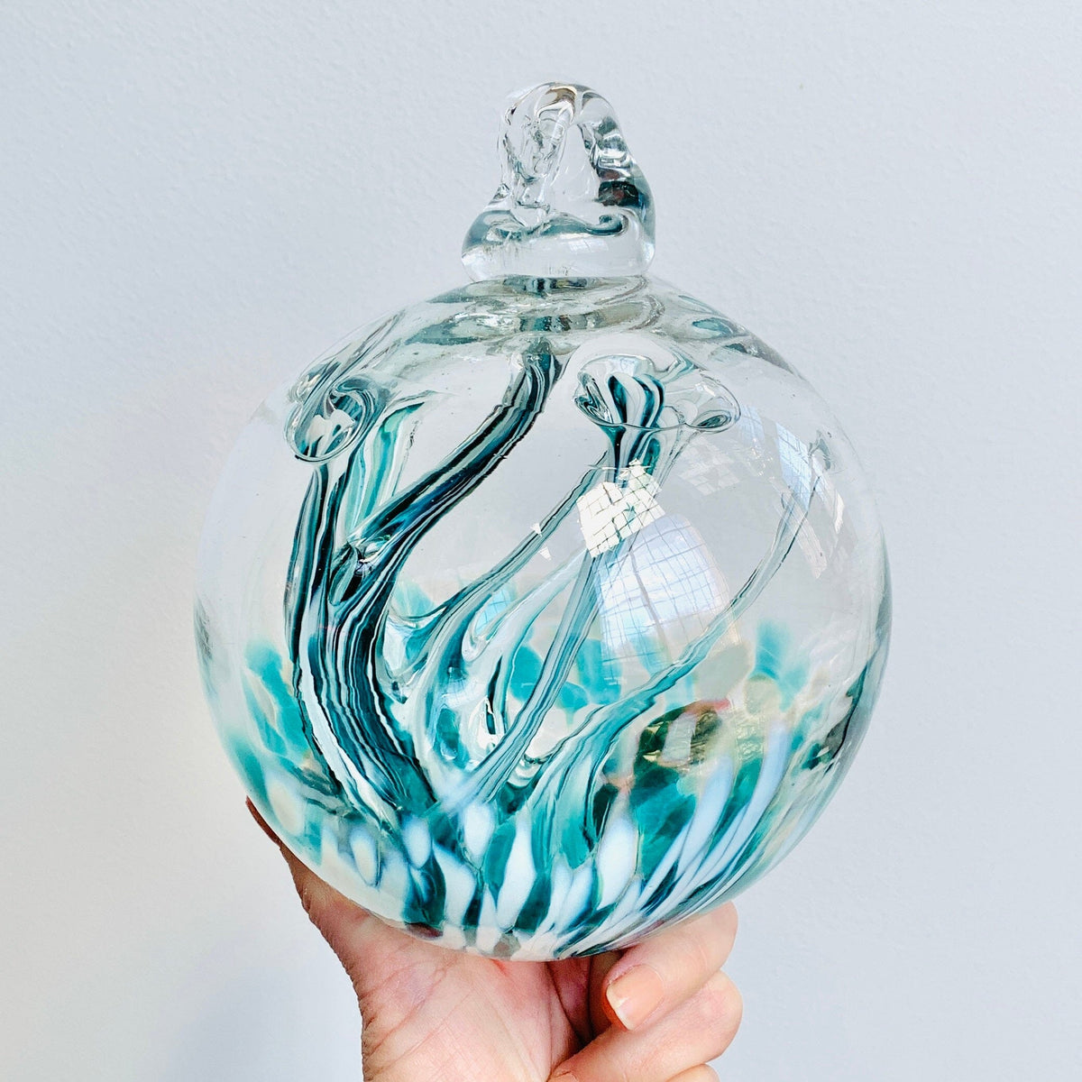 6" Wish Ball Ornament, Waterfall Wish Ball Luke Adams Glass Blowing Studio 