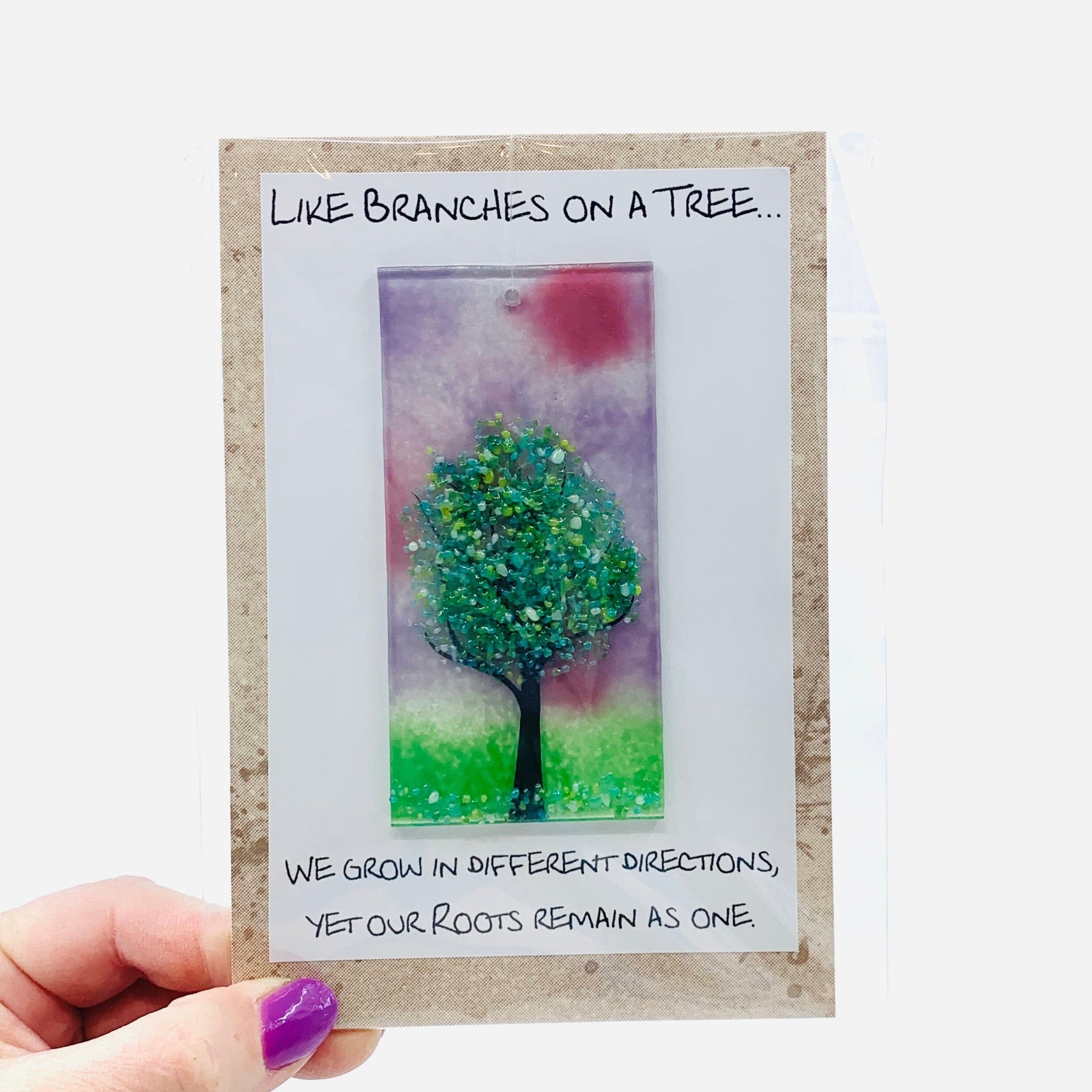 Fused Glass "Like Branches on a Tree” Suncatcher 57 Decor Glimmer Glass Gifts 