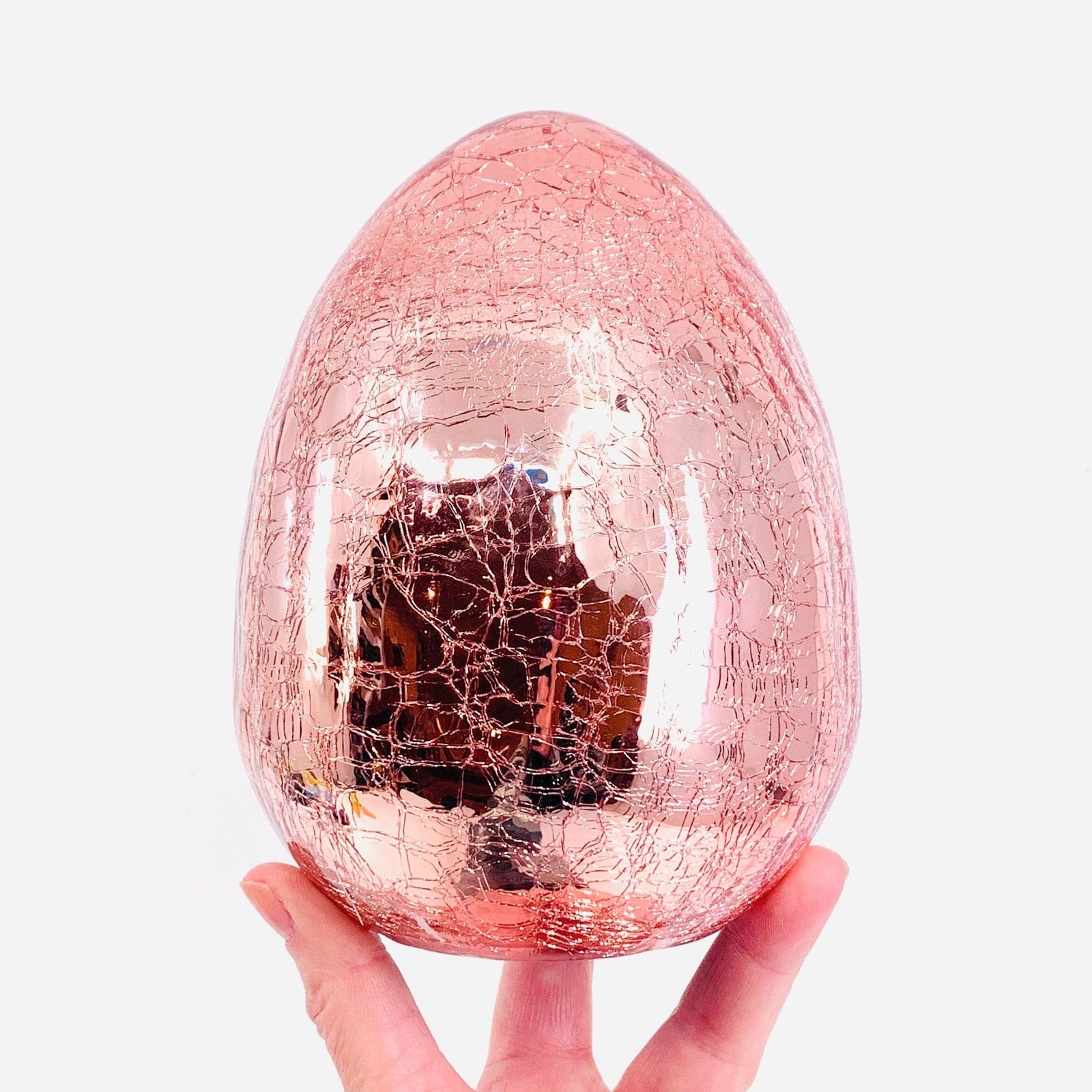 Blown Crackle Eggs, Rose Gold Diamond Star 