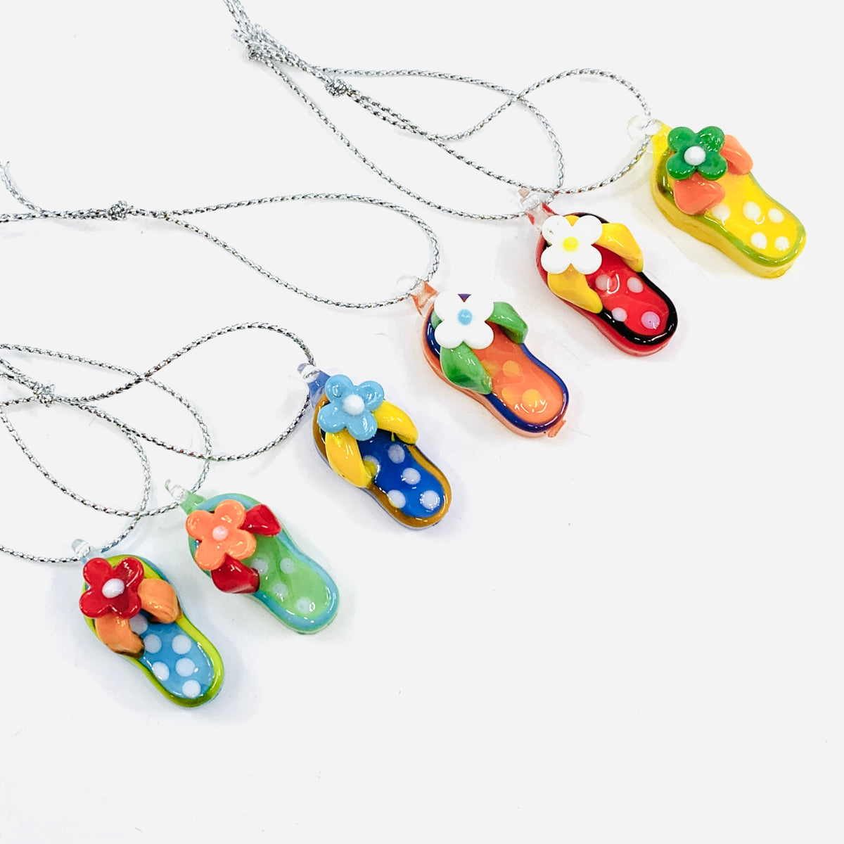 Glass Flip Flop Charms