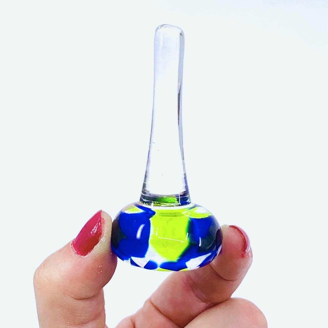 Artisan Glass Ring Holder, Blueberry Lime Henrietta Glass 