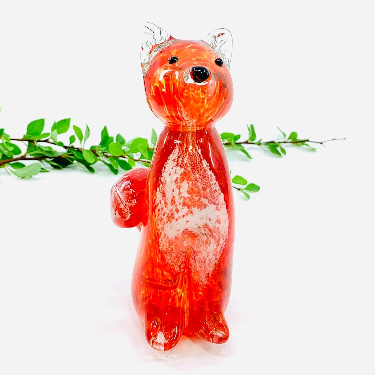 Glass Red Fox Paperweight