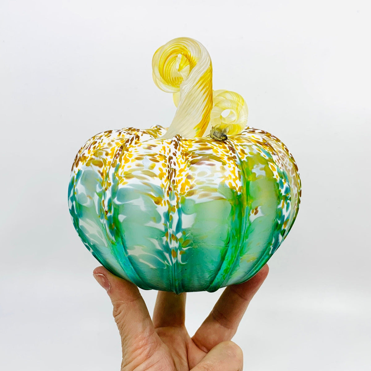 Matte Coastal Squat Pumpkin Inspo Luke Adams Glass Blowing Studio Green 