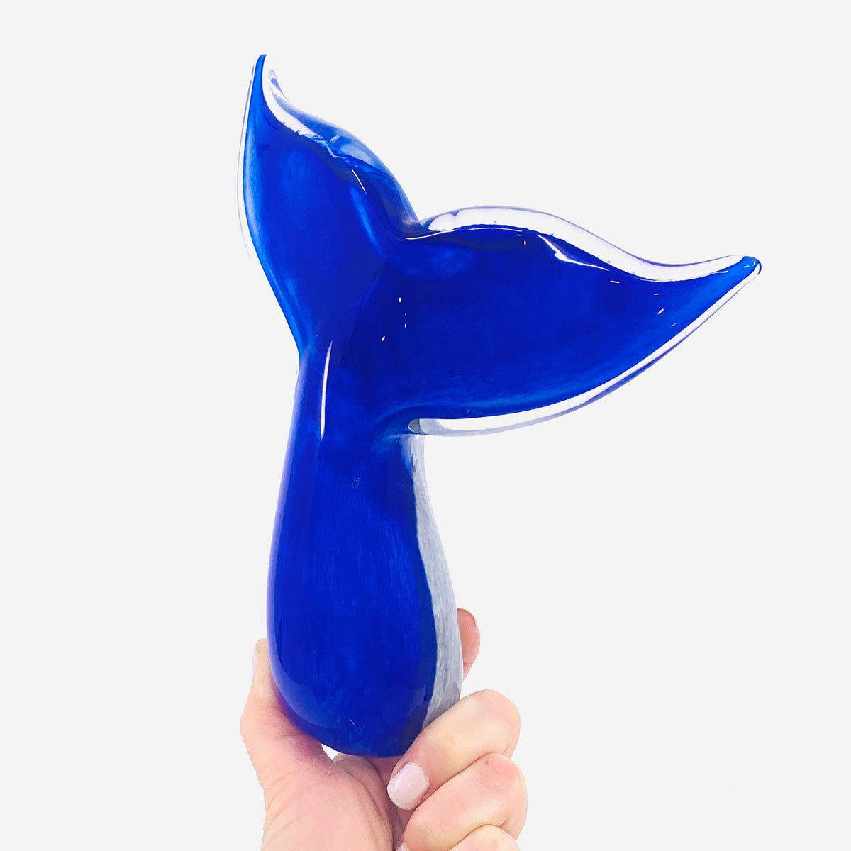Glass Whale Tail Paperweight Decor Chesapeake Bay 