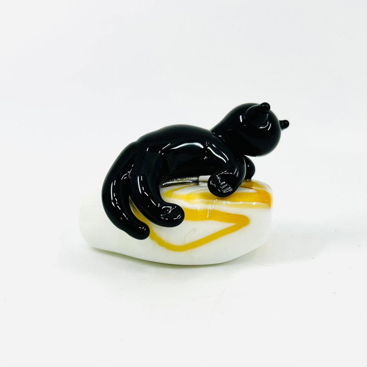 Glass Kitty on Cushion Miniature - 