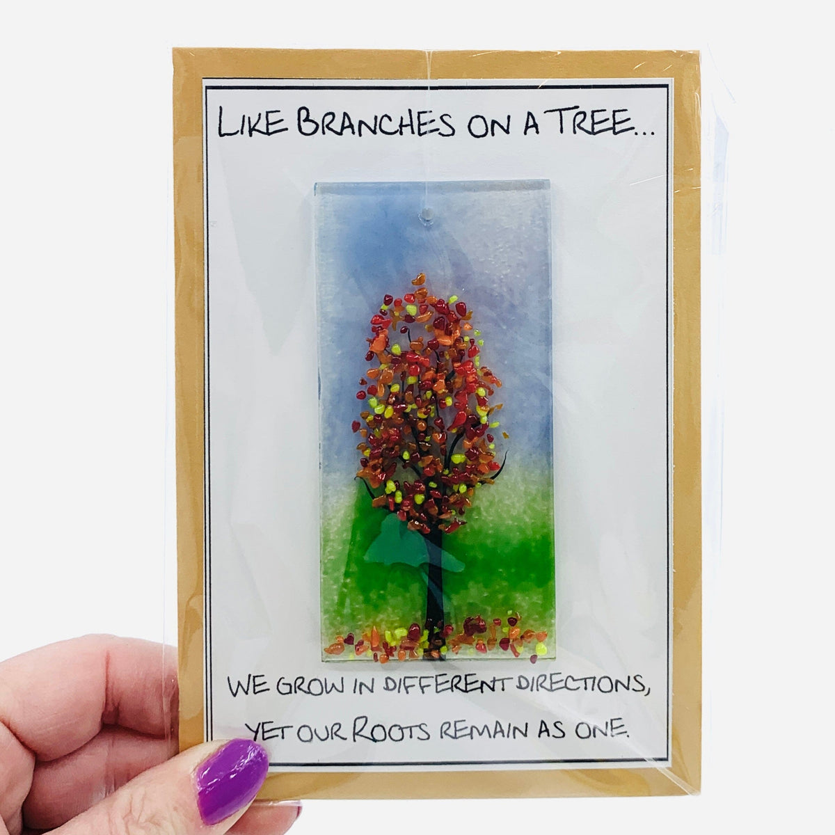 Fused Glass "Like Branches on a Tree” Suncatcher 20 Decor Glimmer Glass Gifts 