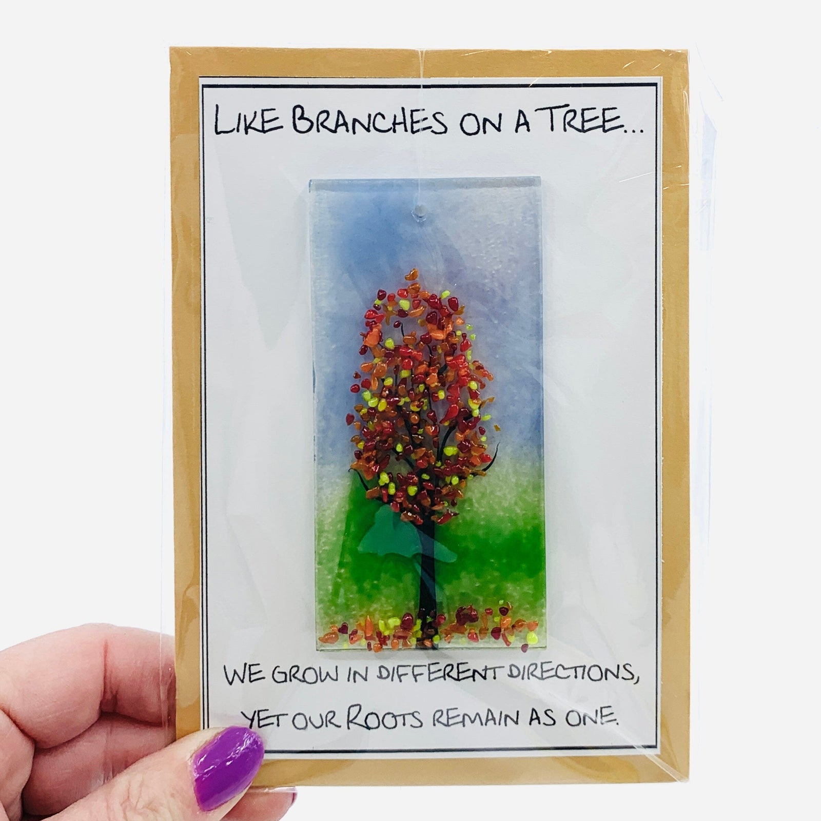 Fused Glass "Like Branches on a Tree” Suncatcher 20 Decor Glimmer Glass Gifts 