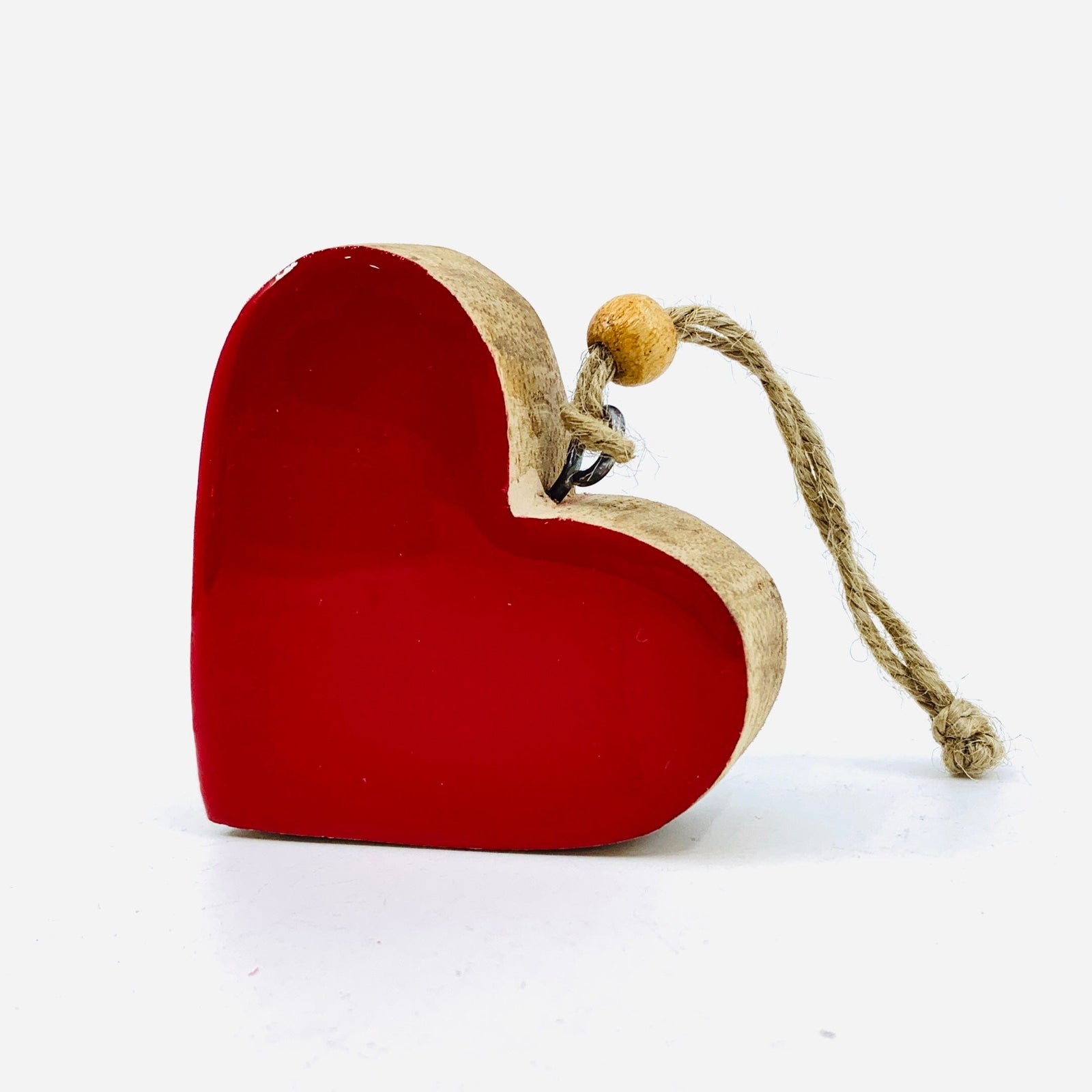 Red Enamel Wooden Heart Ornament KEL-TOY 