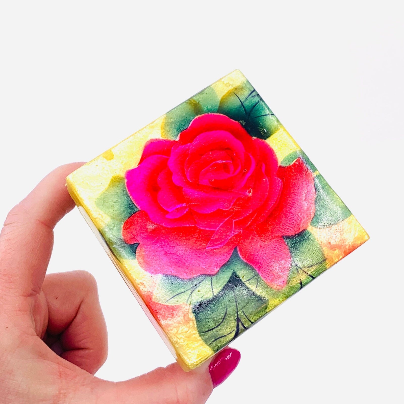 Capiz Shell Trinket Box 15, Rose Decor Kubla Craft 