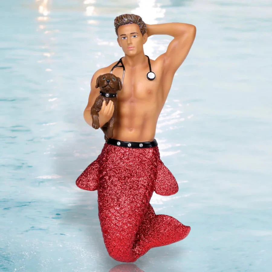 Dr. Pet-a-Vet Merman Ornament December Diamonds 