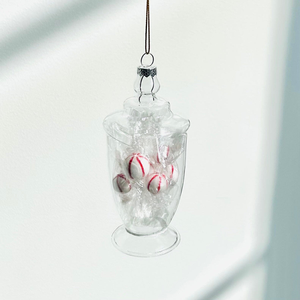 Glass Candy Jar Ornament, Mint Candy Decor Creative Co-op 