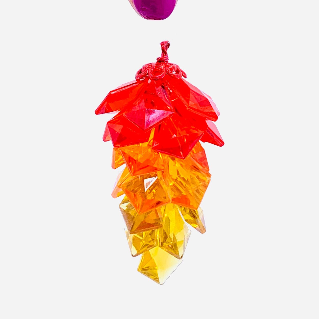 Pine Cone Crystal Ornament, Orange Ornament GANZ 