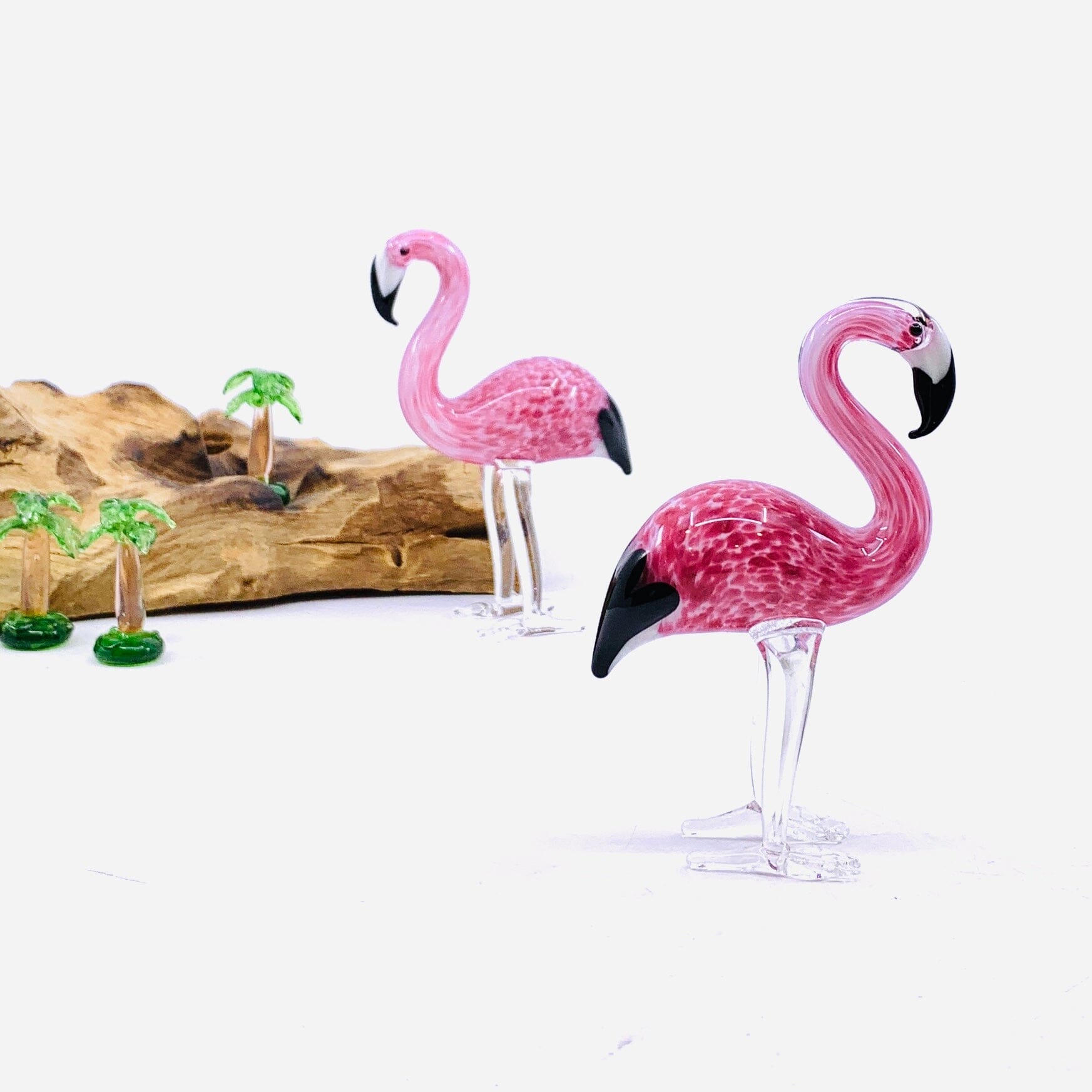 Light Pink Glass Flamingo Miniature - 