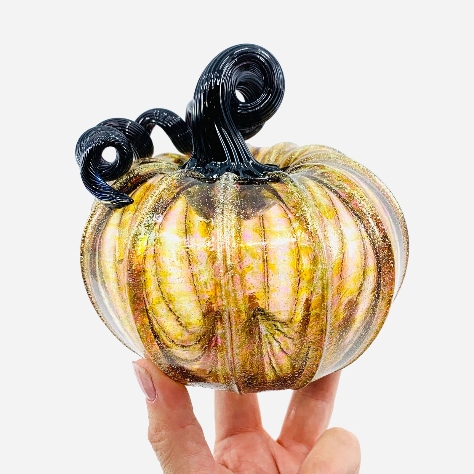 Daily Pumpkin 221 Fall Shimmer Squat Daily Pumpkin Luke Adams Glass Blowing Studio 