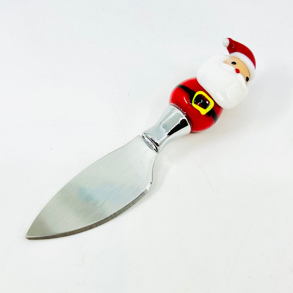 Holiday Glass Cheese Knife, Santa Decor Creative Co-Op 