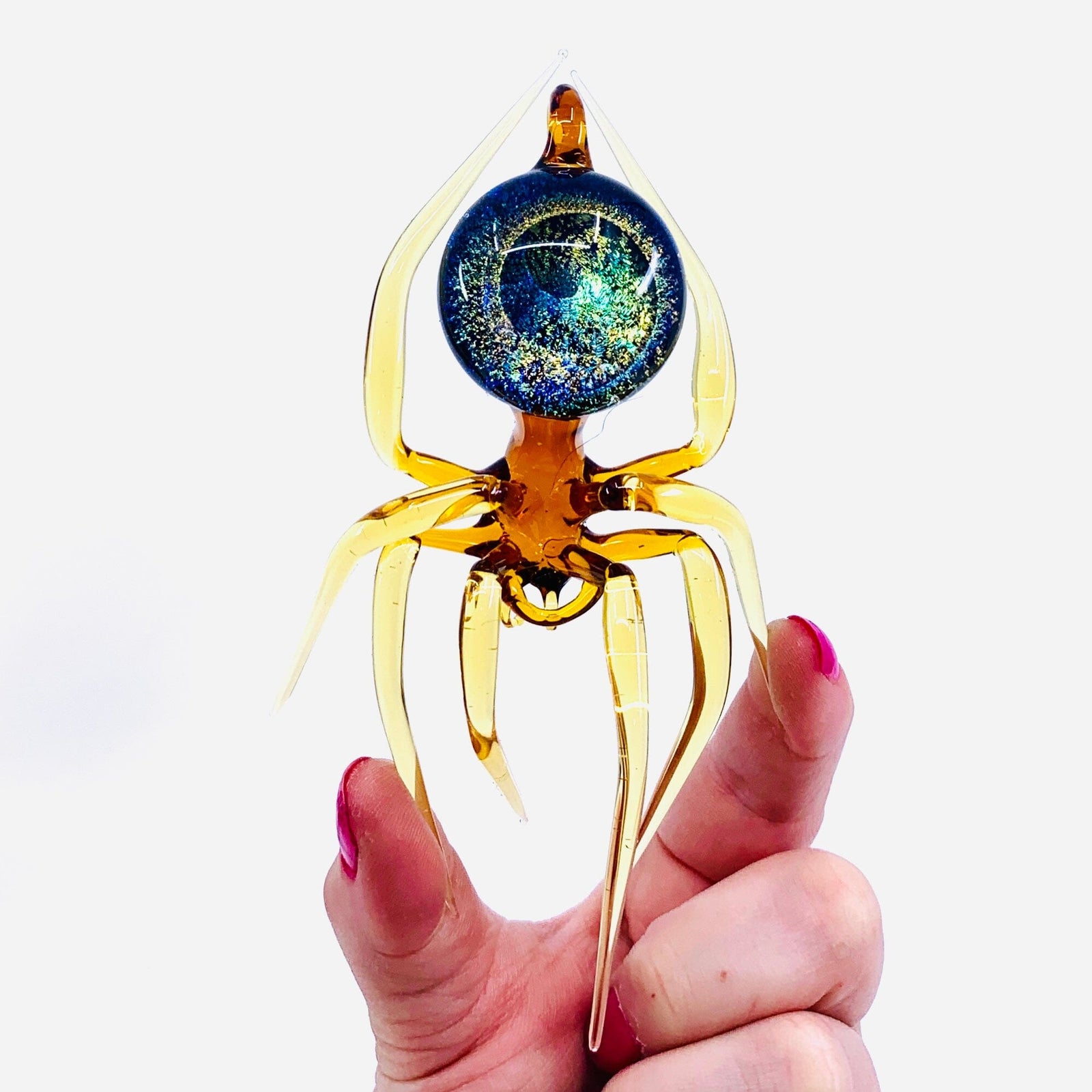 Glass Galaxy Spider Ornament, 40 Ornament WGK Glass Art Inc 