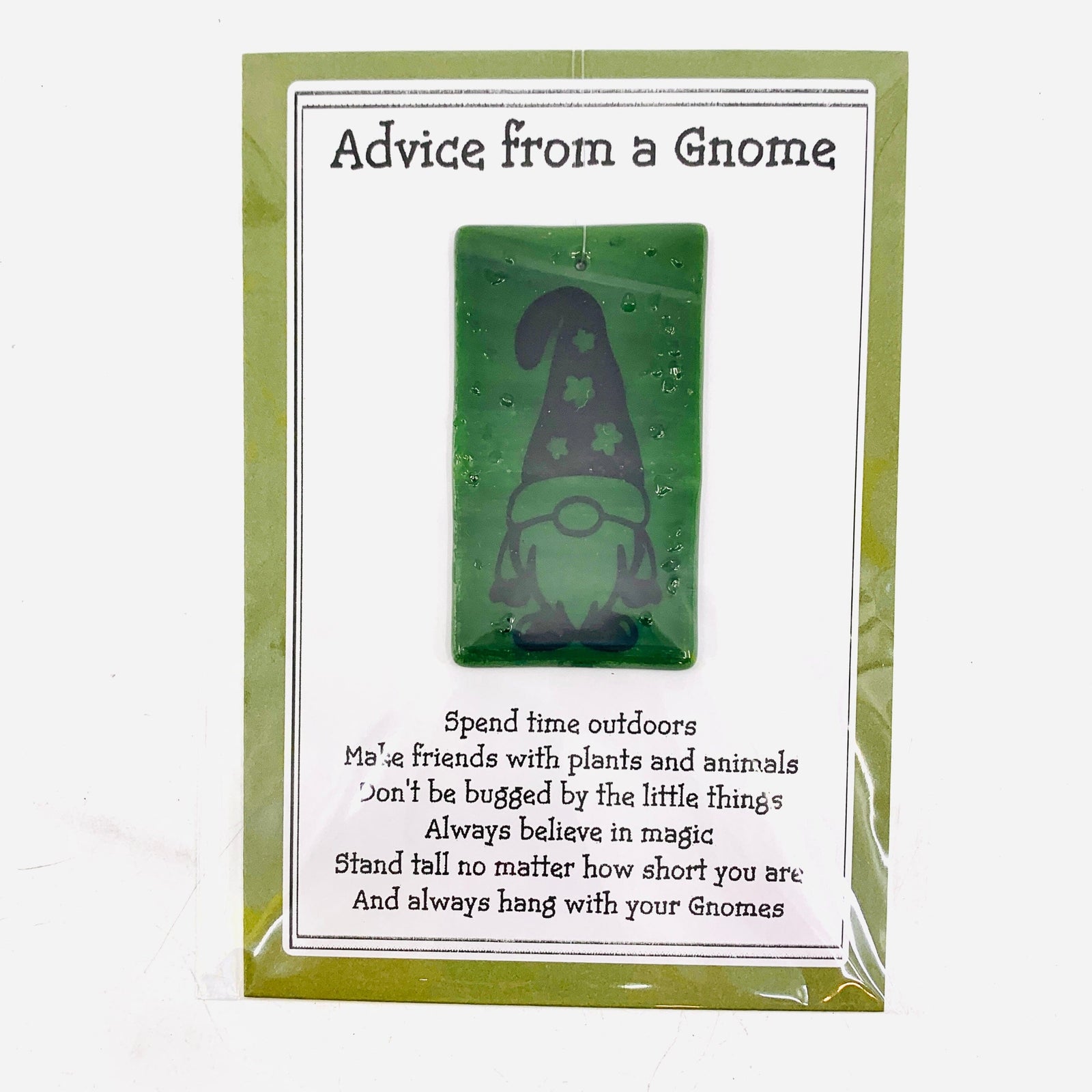 Fused Glass Advice Suncatcher From a Gnome 4 Decor Glimmer Glass Gifts 