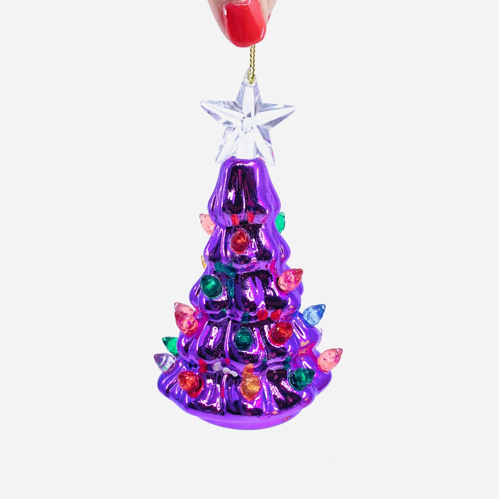 Metallic Tree Ornaments, Purple One Hundred 80 Degrees 