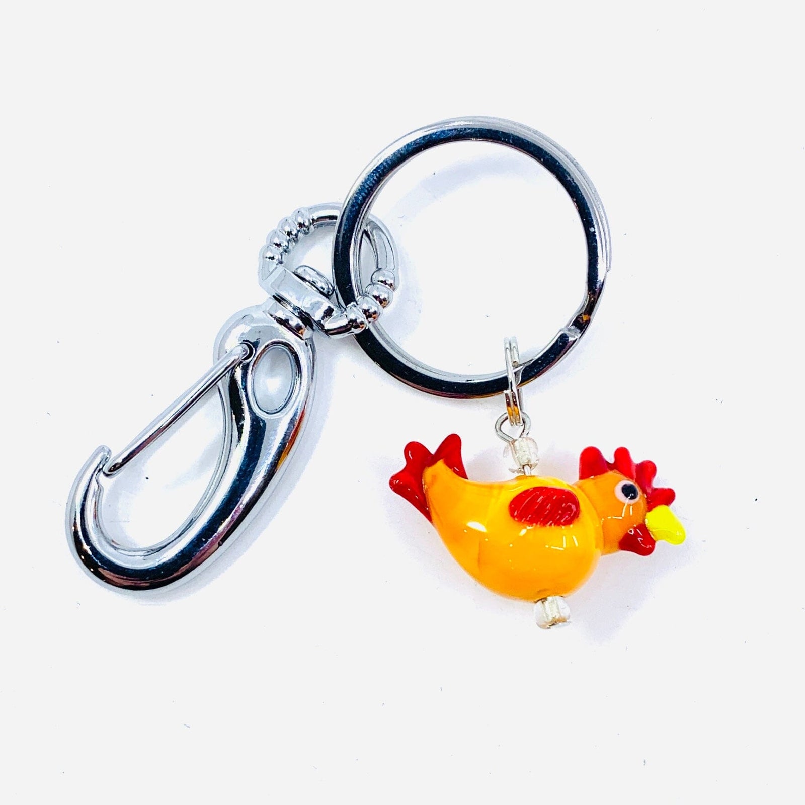 Tiny Glass Chicken Keychain GANZ 