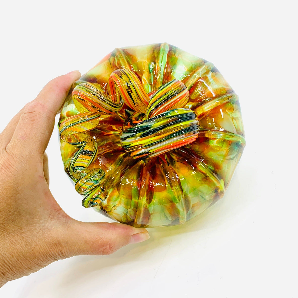 Daily Pumpkin 3102 Fall Squat Gabby Luke Adams Glass Blowing Studio 
