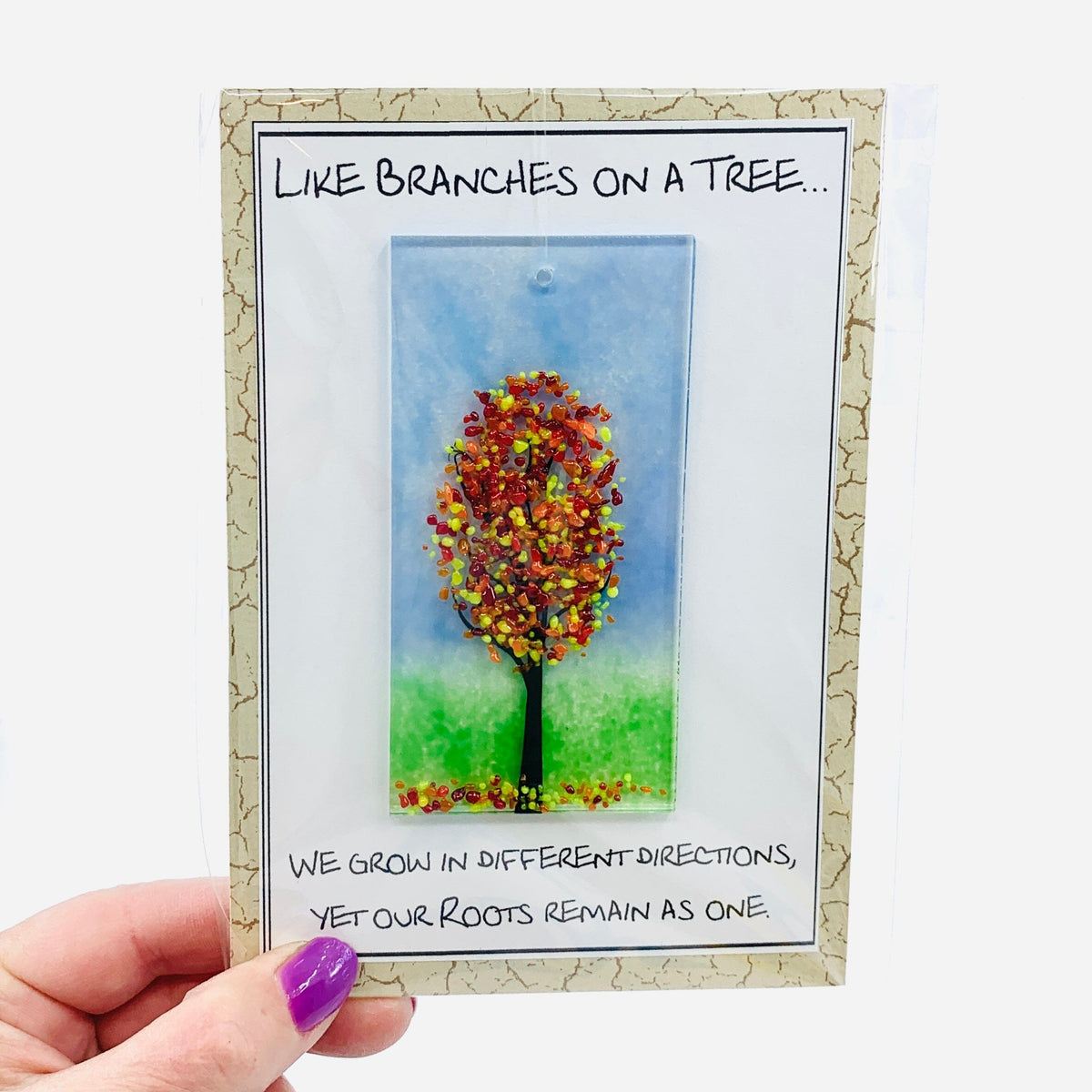 Fused Glass "Like Branches on a Tree” Suncatcher 41 Decor Glimmer Glass Gifts 