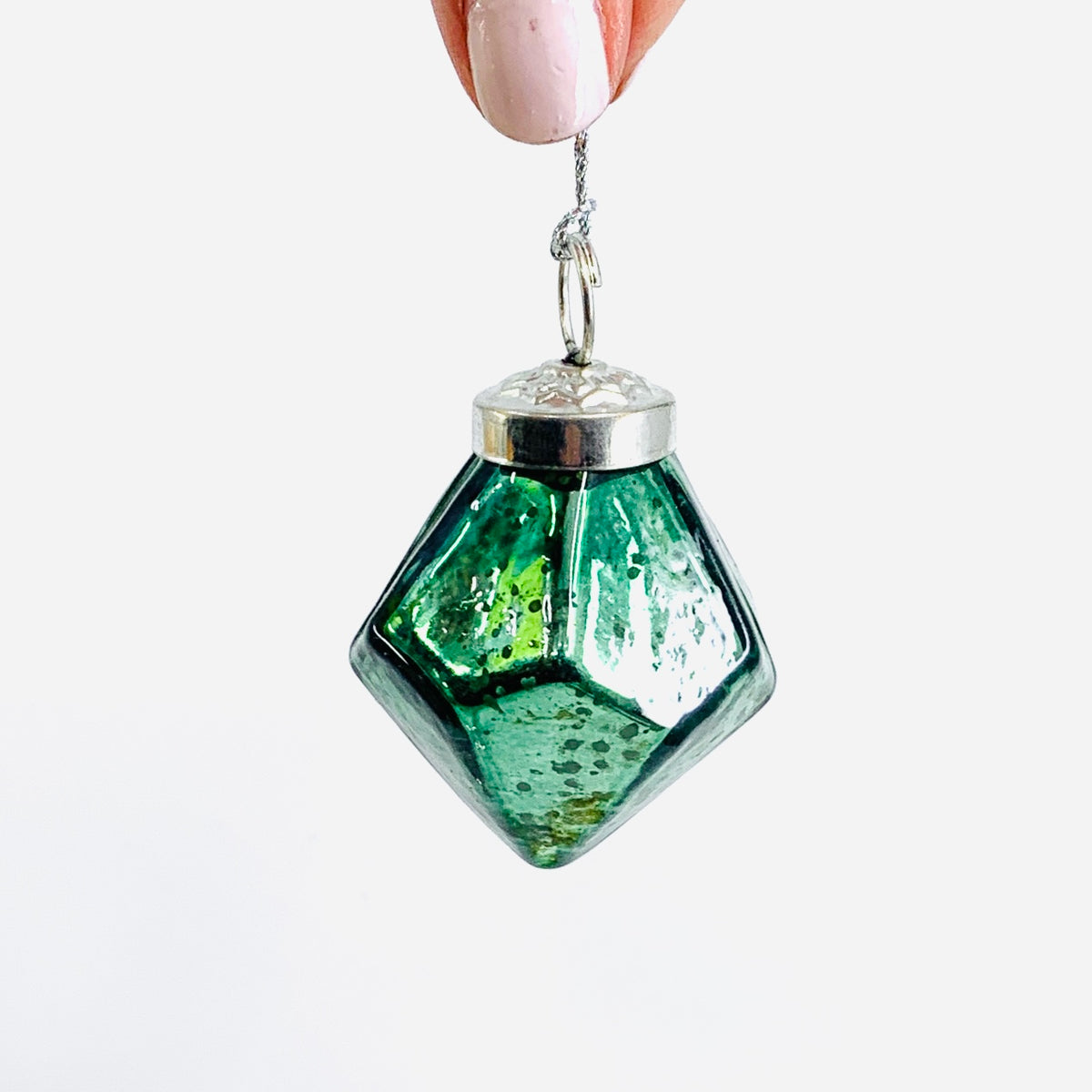 Glass Diamond Drop  Ornament