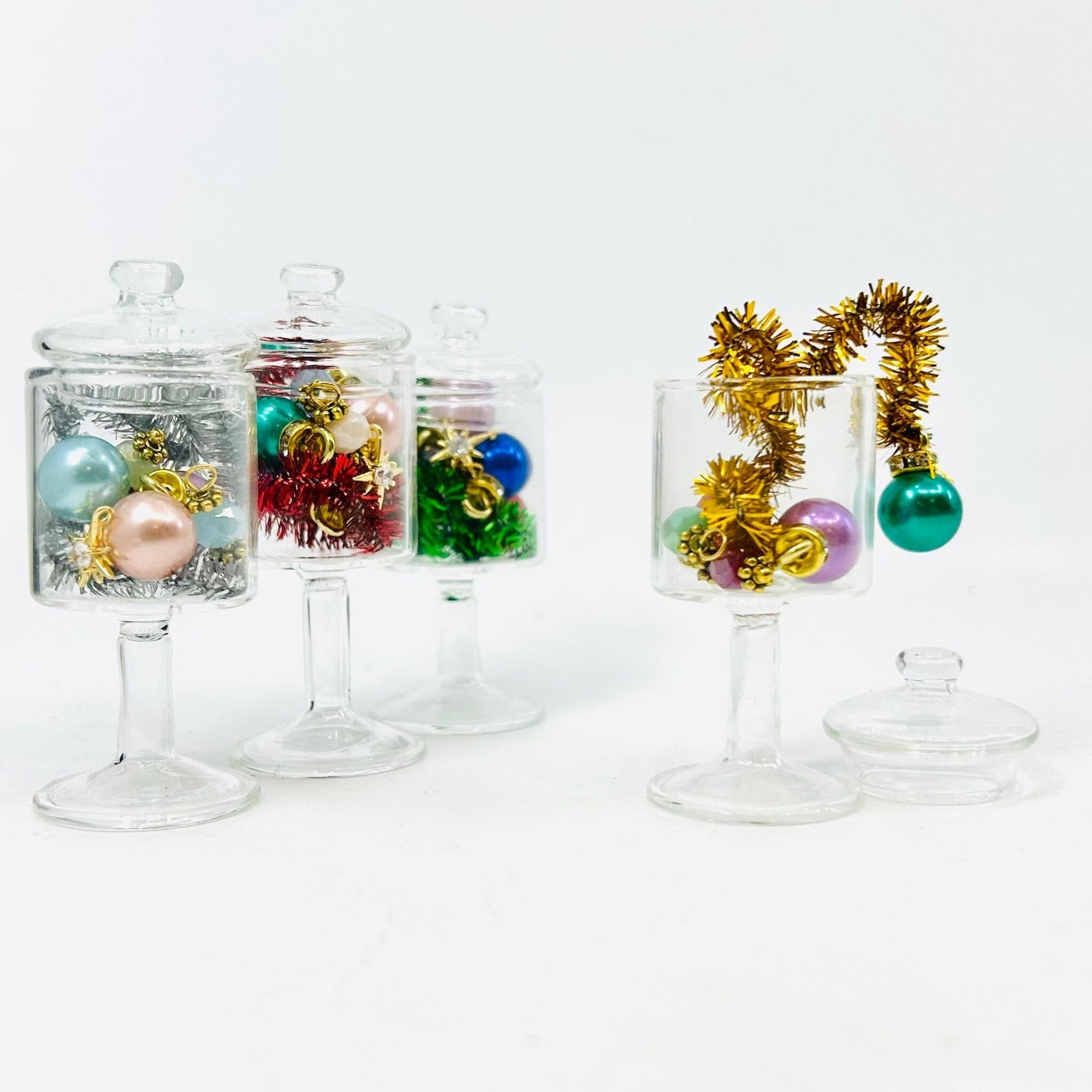 Tiniest Tree Decoration Jar, Silver Garland Miniature - 