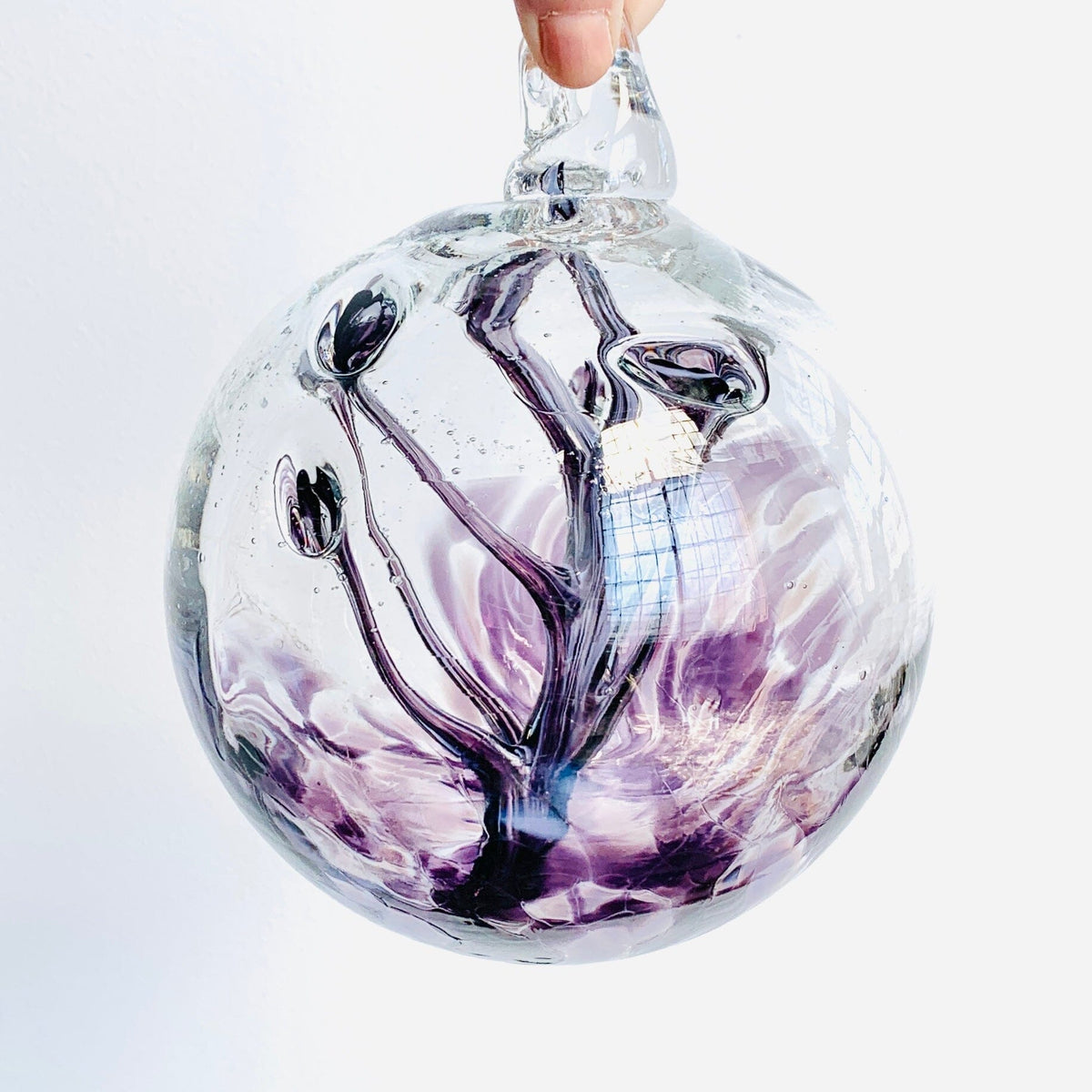 6" Wish Ball Ornament, Purple Crush Wish Ball Luke Adams Glass Blowing Studio 