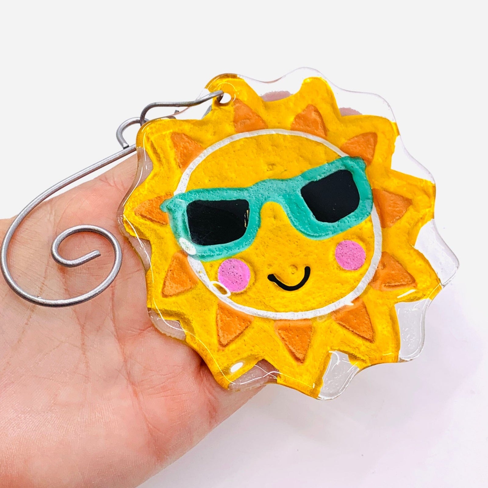 Glass Fusion Ornament 10, Sun Glasses Demdaco 